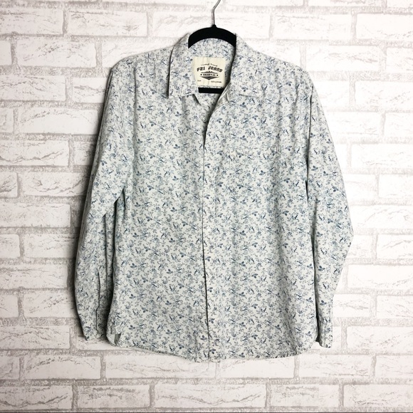 Forever 21 Tops - F21 Blue Floral Super Soft Button Down
